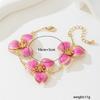 Simple Oil-Infused Flower Earrings And Necklace Set - Casual Jewelry Set For Women