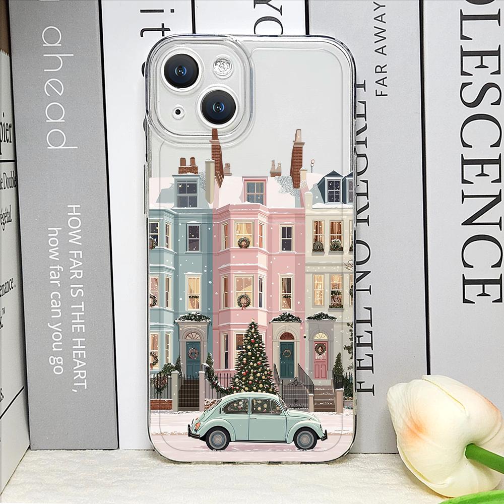 

Winter Ski Village Scenery Christmas Phone Case for IPhone 17 16 15 14 11 12 13 Pro Max 7 8 Plus 13 Mini X XS Max XR Soft Cover iPhone 15 Pro Max