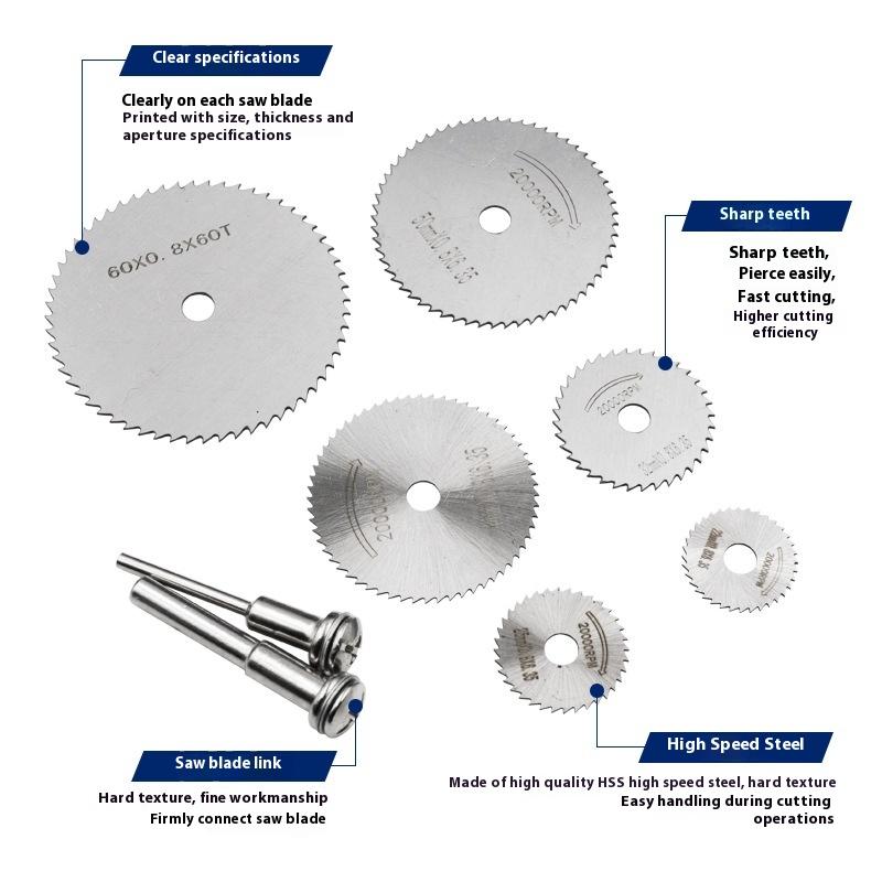 1Set High Speed Steel Circular Saw Blade Cutting Disc Rotating Drilling Tool Accessories For Wood Plastic And Aluminum
