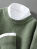 Men's 2025 Red Wool Round Neck Sweater - Thick, Loose, Casual, Business Knit Base Layer