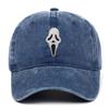 Halloween Skull Embroidered Distressed Baseball Cap for Men and Women