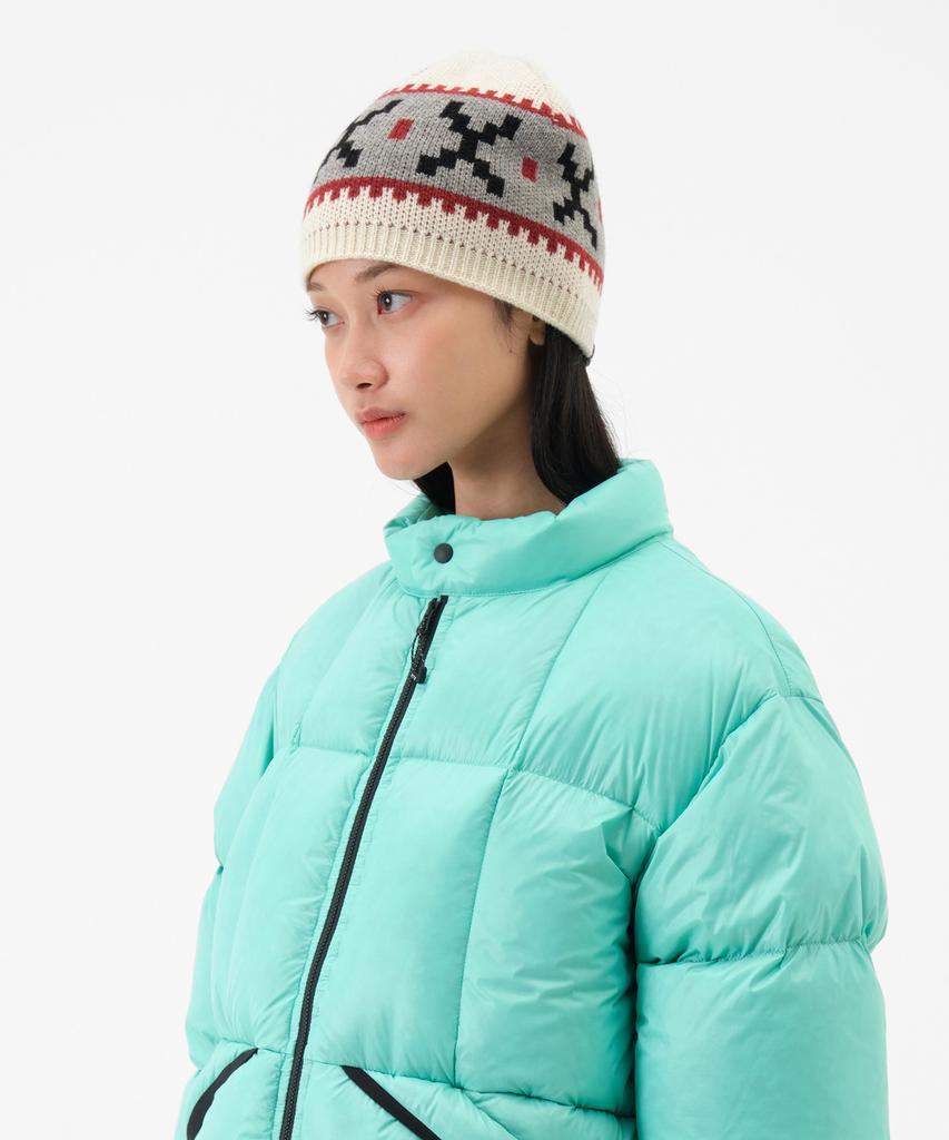 DIMITO Crochet Block Beanie Ivory
