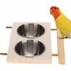 For Parrot Poultry Cage With Wooden Platform Dish Hanging Bowl Bird Feeder Pet Product Feeding Cup