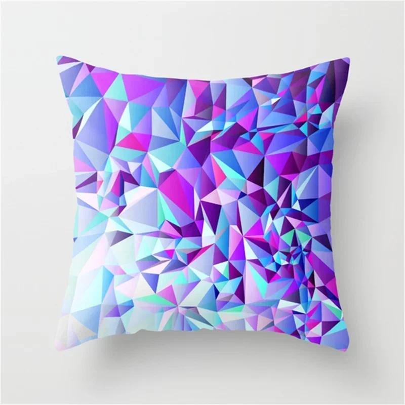 2024 Galaxy INS Wind Purple Geometric Moon Print Pillowcase Living Room Office Sofa Cushion Cover Waist Pillowcase 45*45CM