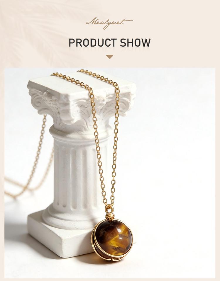 Nature Stone Crystal Healing Necklace for Women Stainless Steel Spiritual Stones, Emotional Balance Minimalist Jewelry