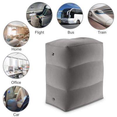 Inflatable Foot Cushion PVC Flocked Three-layer Foot Cushion Long-distance Airplane Travel Footrest Cushion Can Be Changed Layer Inflatable Footstool