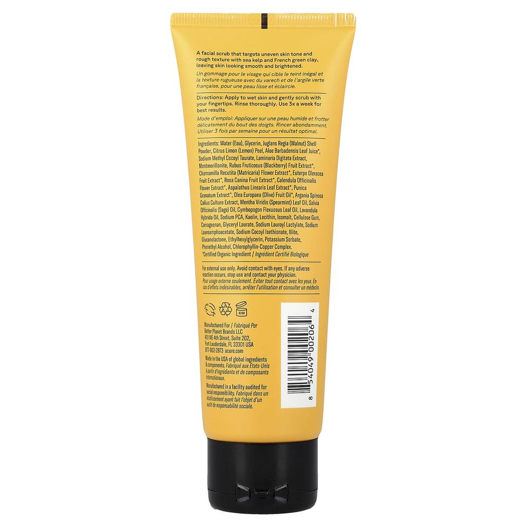 ACURE, Brightening Facial Scrub™, 118ml(4fl Oz)
