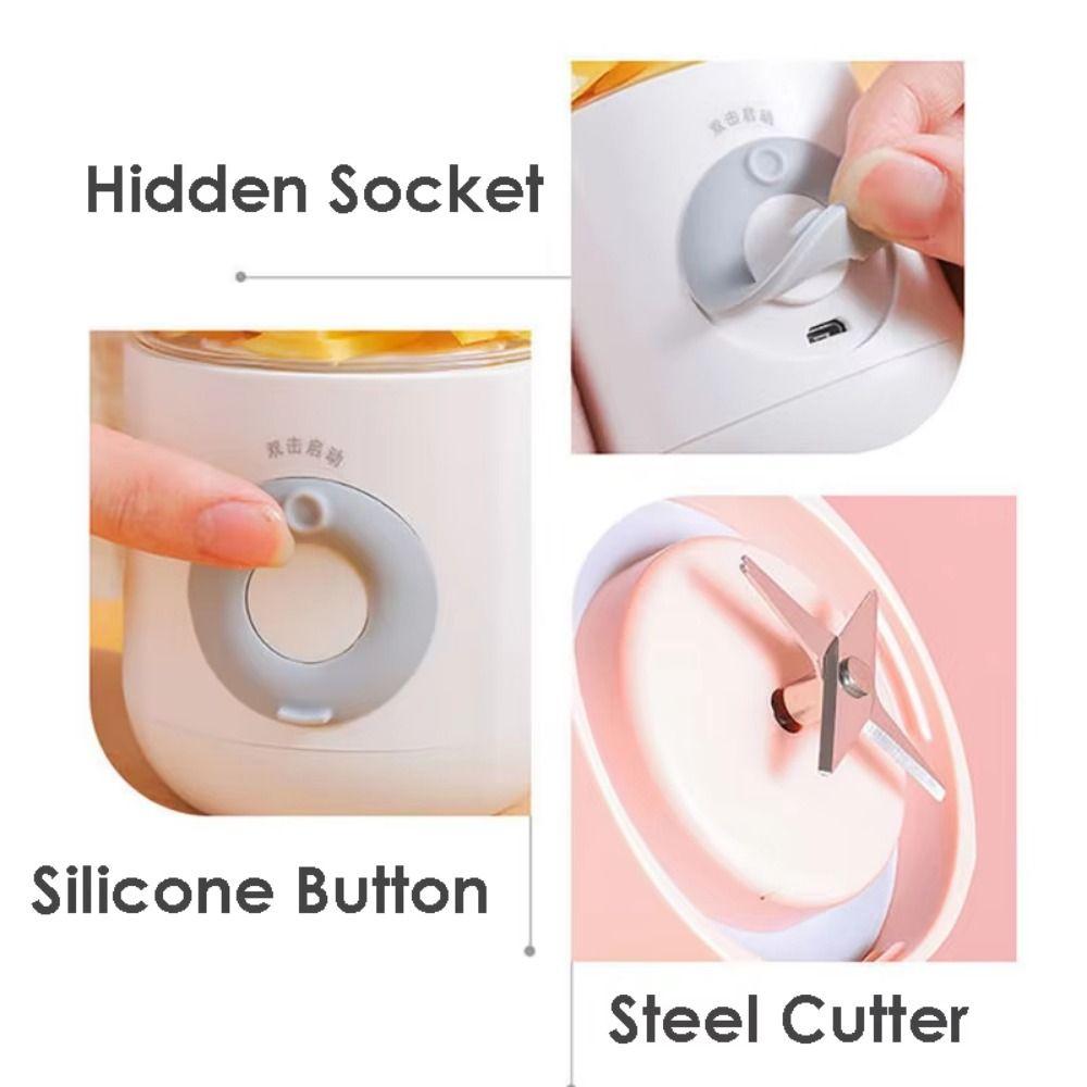 500ML Capacity Mini Juice Mixer 6 Blades Juice Maker Household Use Fruit Extractor  Office