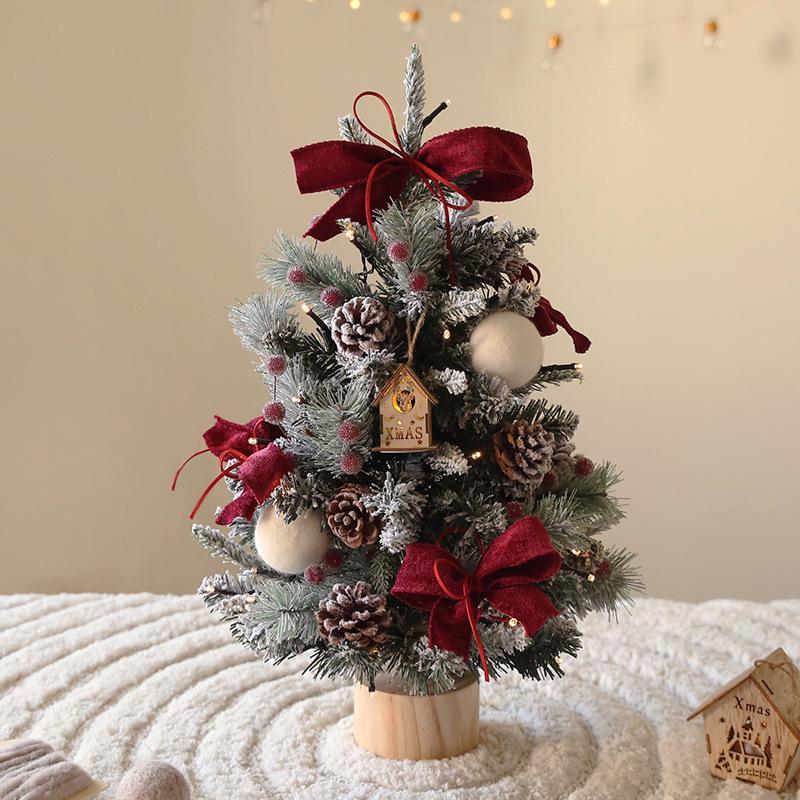 Xiaohongshu DIY Light-Up PE Christmas Tree, 45/60CM, for Tabletop or Window Display