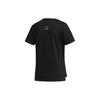 Adidas Neo Logo Letter Print Color Block Striped Breathable Casual Crew Neck Short Sleeve Drop Shoulder T-Shirt Women Tops Black FR7983