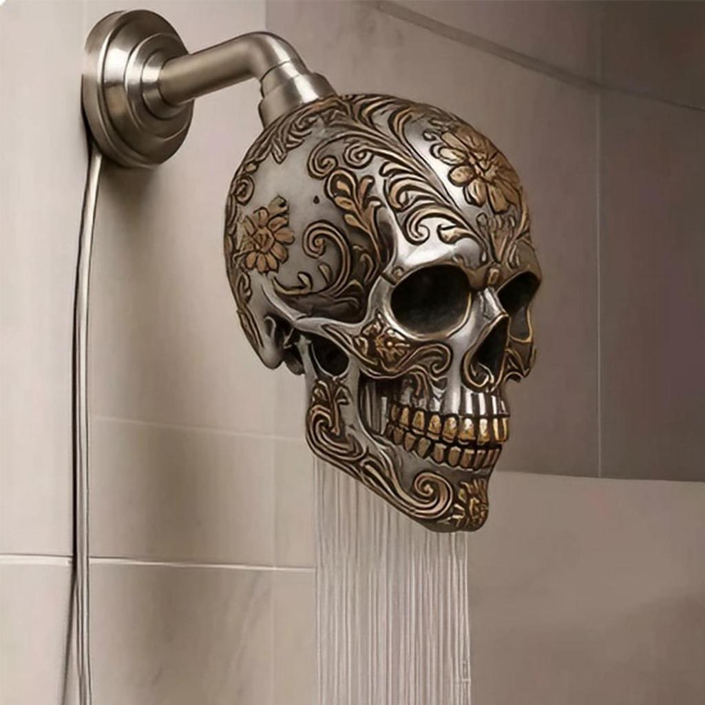 Shower Head Skull Shape Tub Sprayer Replacement Resin Skull Shower Heads for Bathroom Tub Spa Home Apartment Hotel