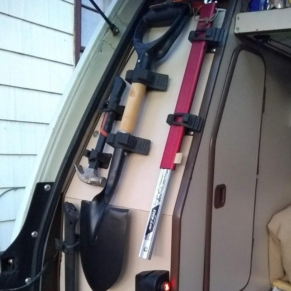 2pcs 30-40mm Quick-Release Clamp Mount Adjustable Diameter Convenient Rubber Clamp Grip Gear Holder Shovel Mount Bracket