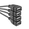 Univerzální 4portový USB 2.0 480Mbps vysokorychlostní kabelový rozbočovač pro PC(Černá)