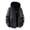 Giacca da uomo in pelle lavata retrò, Tuta da moto antivento per autunno e inverno, Cappotto da uomo