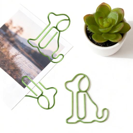 Yousheng 50Pcs Christmas Paper Clips Dog Shape Non-bending Metal Clips Office School Desk Organizing Cards Document Fasteners