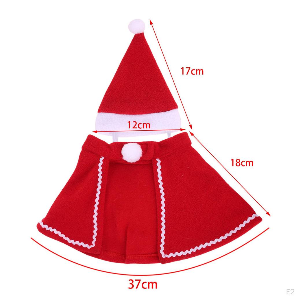 Pet Christmas Costume Cape Cloak Hat Dress up Cosplay Clothes Dogs Cats Festival Supplies