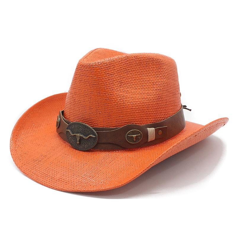 New riding men's and women's sunshade beach hat western cowboy hat big edge straw hat couple jazz hat