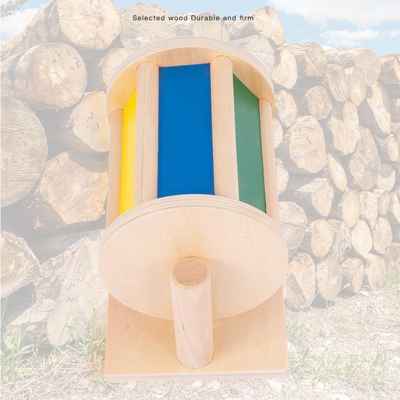 Textile Wooden Montessori Drum Puzzle Toy For Early Childhood Play And Learning