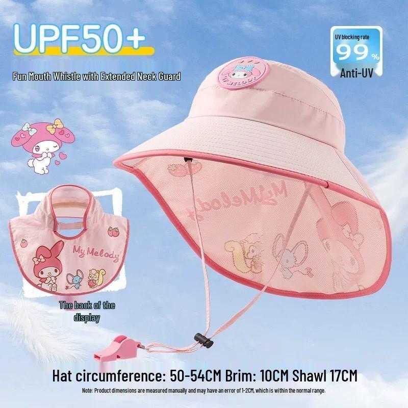 Children's Summer Sun Protection Hat with Face Shield and Wide Brim