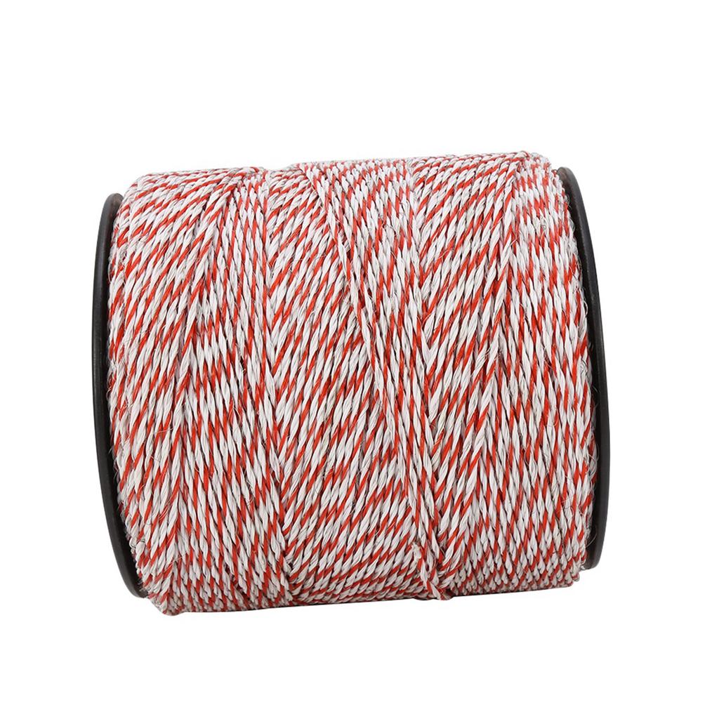 500M White&Red Electric Livestock Fence Wire Stainless Steel Conductive Rope