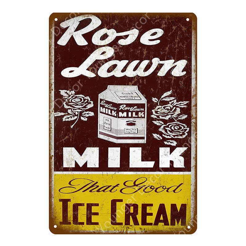 Food Bread Decor Ice Cream Milk Strawberries Pickles Waffles Ploughmans Metal Tin Signs Vintage Poster Wall Art Plaque YI-010