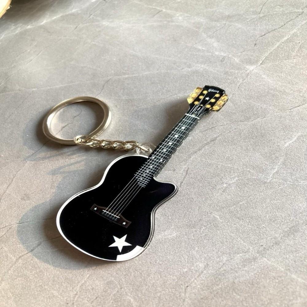 Vintage Style Wooden Guitar Charm Lightweight Acrylic Guitar Pendant Purses