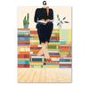 Girl Book Cat Leaf Illustration Wall Art Canvas Painting Abstract Posters & Prints Hotel Bar Wall Pictures For Living Room Decor