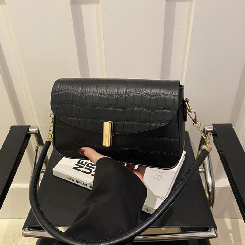 Pure Color Small Square Bag Women's Underarm Bag New Pattern Simple Commute Single Shoulder Handbag Trendy Bag