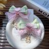 2PCS fabric girl bow handmade hair clip cute double ponytail children's pair clip edge clip dopamine headband