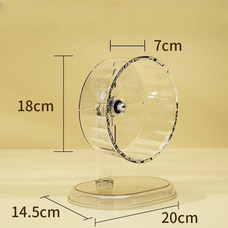 Transparent Hamster Running Wheel Cute Small Pet Golden Bear Sport Toy Silent Free Running Wheel with Bracket Height Adjustable