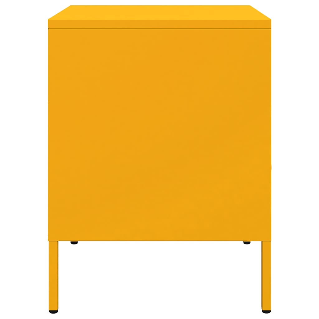 Nightstands 2 Pcs Mustard Yellow 36 X 39 X 50.5 Cm Steel