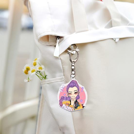 Demon Hunters Figures Keychains Cartoon Anime Keyring Pendant Cute Car Bags Key Holder Kawaii Mobile Phone Backpack Hanging Charm