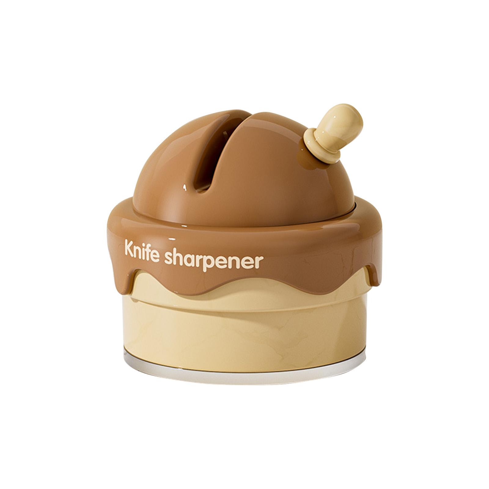 

Ice Cream Shaped Knife Sharpener,Cream Yellow,Ceramic V-,6.5x2.6 Inch Portable Knife&Scissor Sharpener With Non- Base,Ceramic Wheels,Fast & Easy Tool One Size