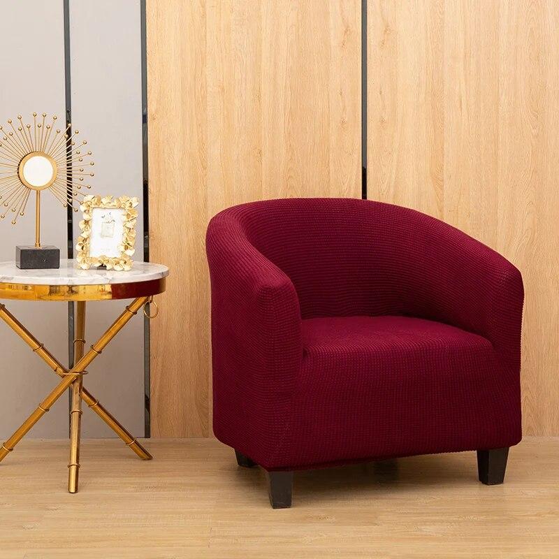 Club Chair Cover Tub Sofa Cover Polar Fleece Single Sofa Couch Cover Stretch Sofa Slipcovers For Living Room Study Bar Counter