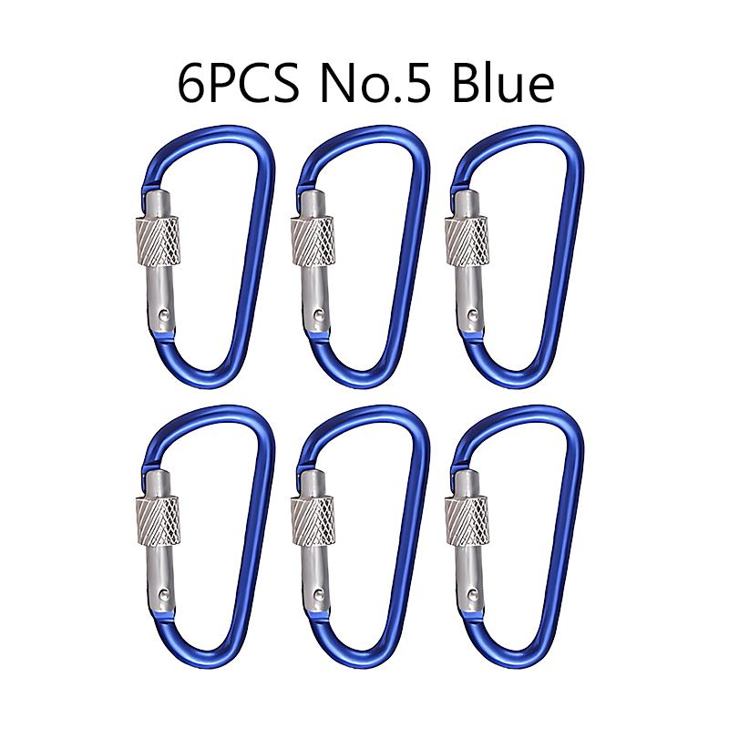 6PCS/Pack Colorful Aluminum Alloy Carabiner 7 Colors Available Key Chains Carabiners for Camping Hiking Travel Outdoor Tools ZYF