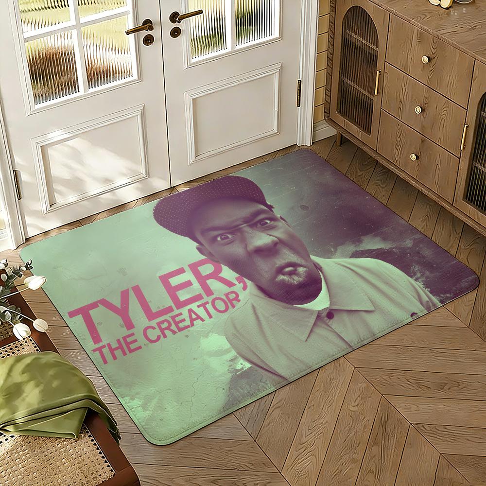 The Cool T-tyler Creator Floor Mat Soft Thickened Absorbent Non-Slip Bedroom Living Room Door Mat Home Decor Flannel Rugs