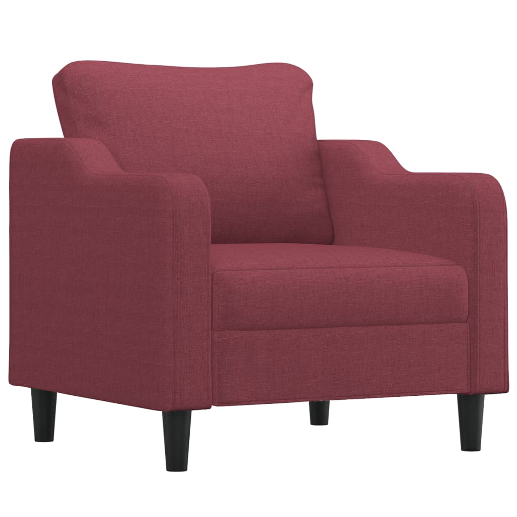 Vidaxl Fotel, Winna Czerwień, 60 Cm, Obity Tkaniną