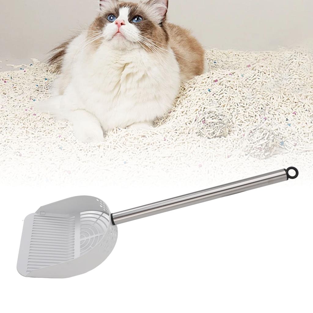 Cat Litter Scoop Stainless Steel Handle Half Round Shovel Pet Sand Sifter Poop Scooper for Beaches Pet Cat Litter Boxes