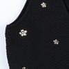 S Family Spring/Summer Sequin Buckle One-Shoulder Knitted Camisole & Black Midi Skirt Set for Women