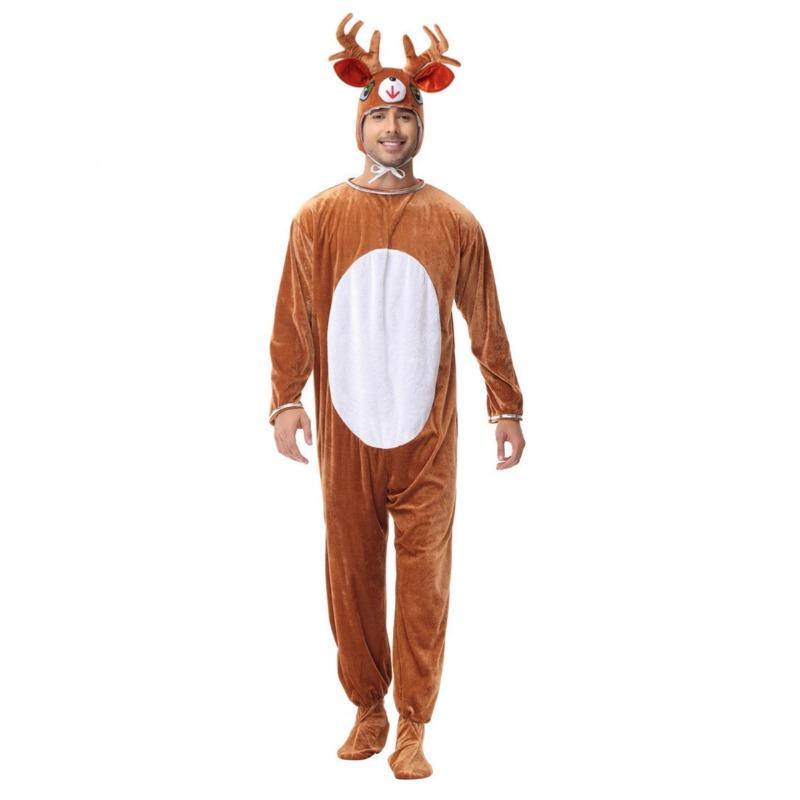 

Хэллоуин костюм животного Рождественский лось карибу взрослый мужской и женский животный комбинезон сценический костюм L