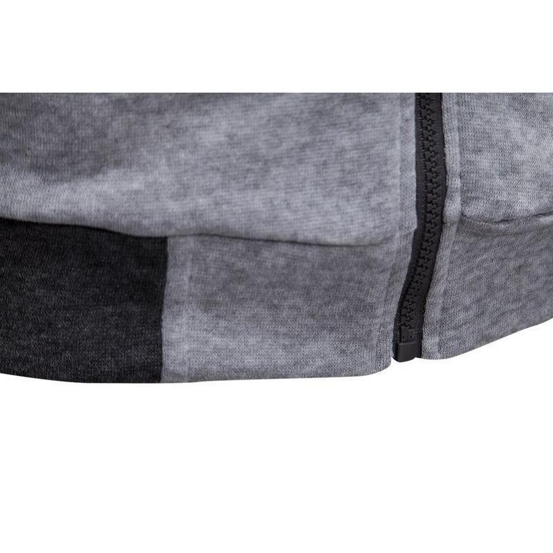 2025 Men's Fashionable Casual Two-Piece Slim-Fit Contrasting Color Hooded Cardigan Jacket