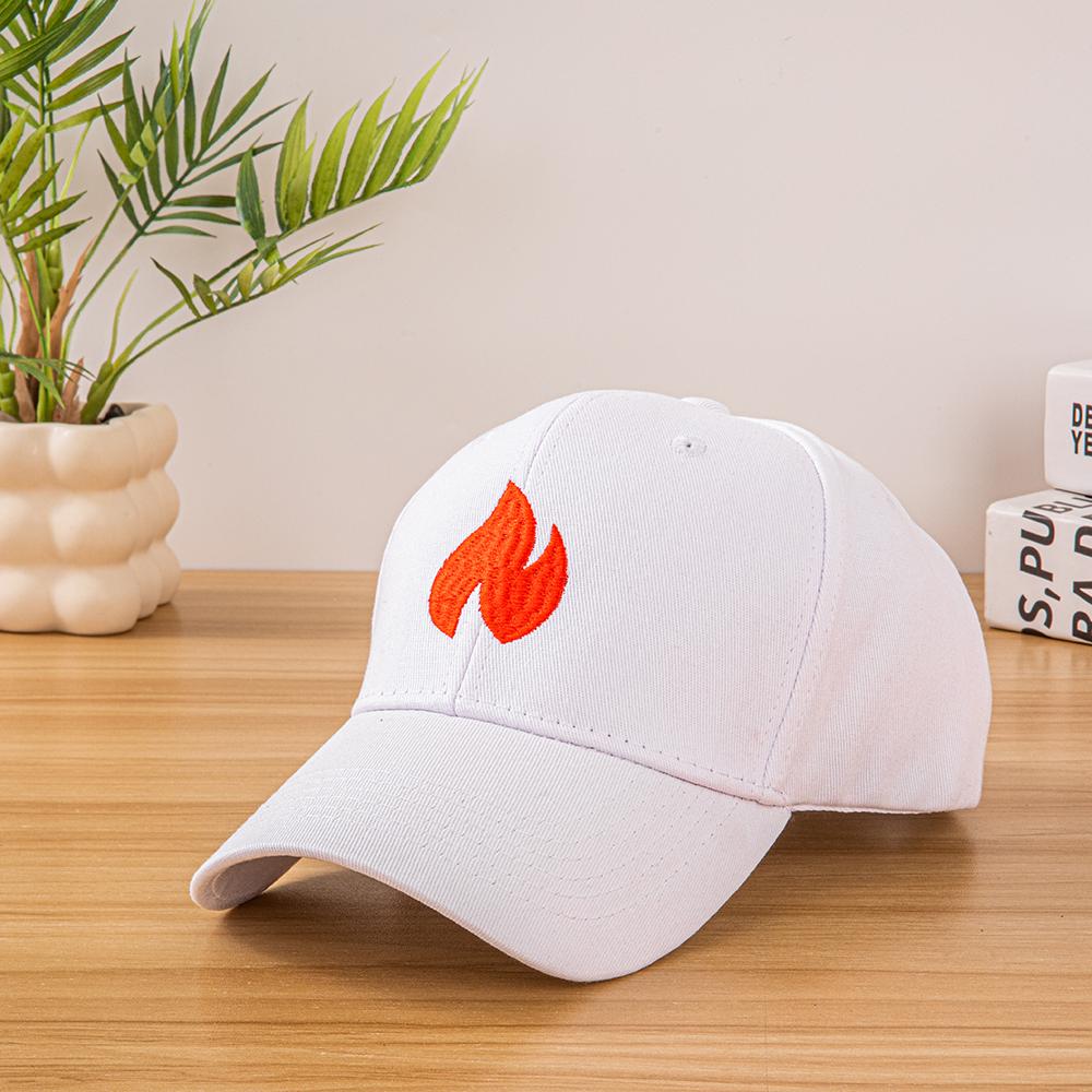 New fashionable dad caps with embroidered fire patterns, baseball caps for women, men, summer, autumn and spring sun hats, adjus