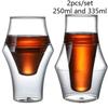 1/2 Stück doppelwandiger Glasbecher mit Hängeohr Espresso-Kaffeebecher, verbrühsicher, für Milch, Brandy, Wein, Teetasse, klares Becher-Set, Trinkgeschirr