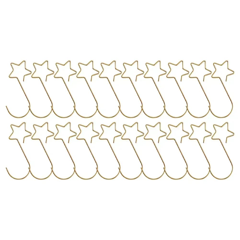 Metal Star Ornament Hooks for Christmas Tree Decorations Waterproof and Rust Resistant Ornament Hangers 20 Pieces