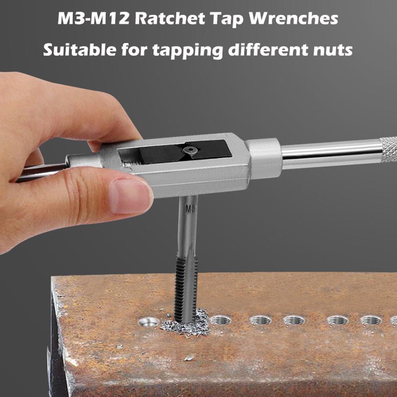 M3-M12 8/6 Pieces Metric Hand Tap Collection HSS Right-handed Tapping Drill Thread Punching Wrench Hand Tools Male To Make Thread In Steel