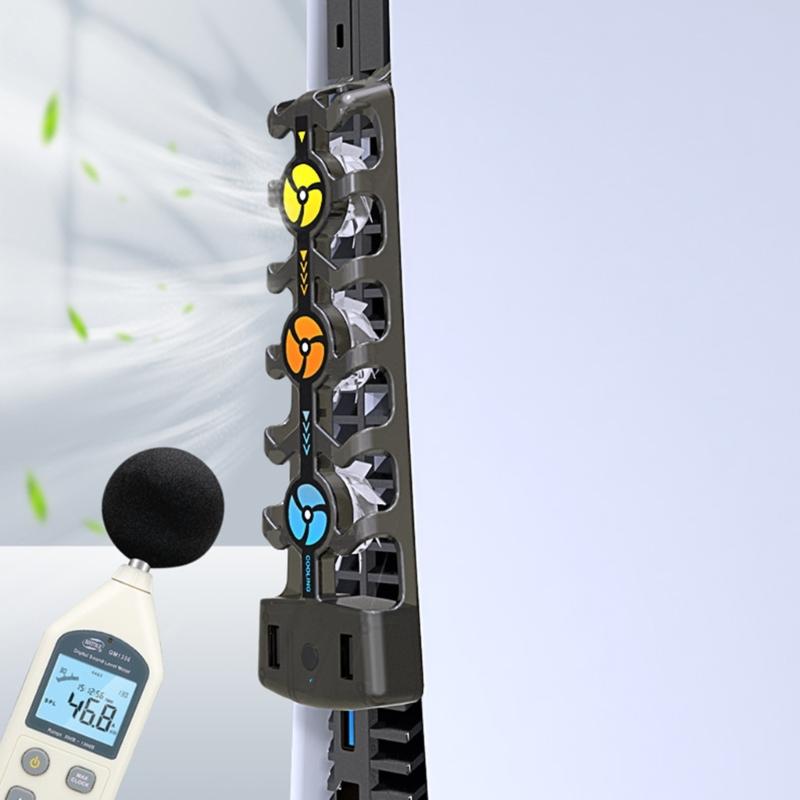 For  Cooling Fan Game Console  Adjustable Speed Intelligent Temperature Control 3 Fans System Station