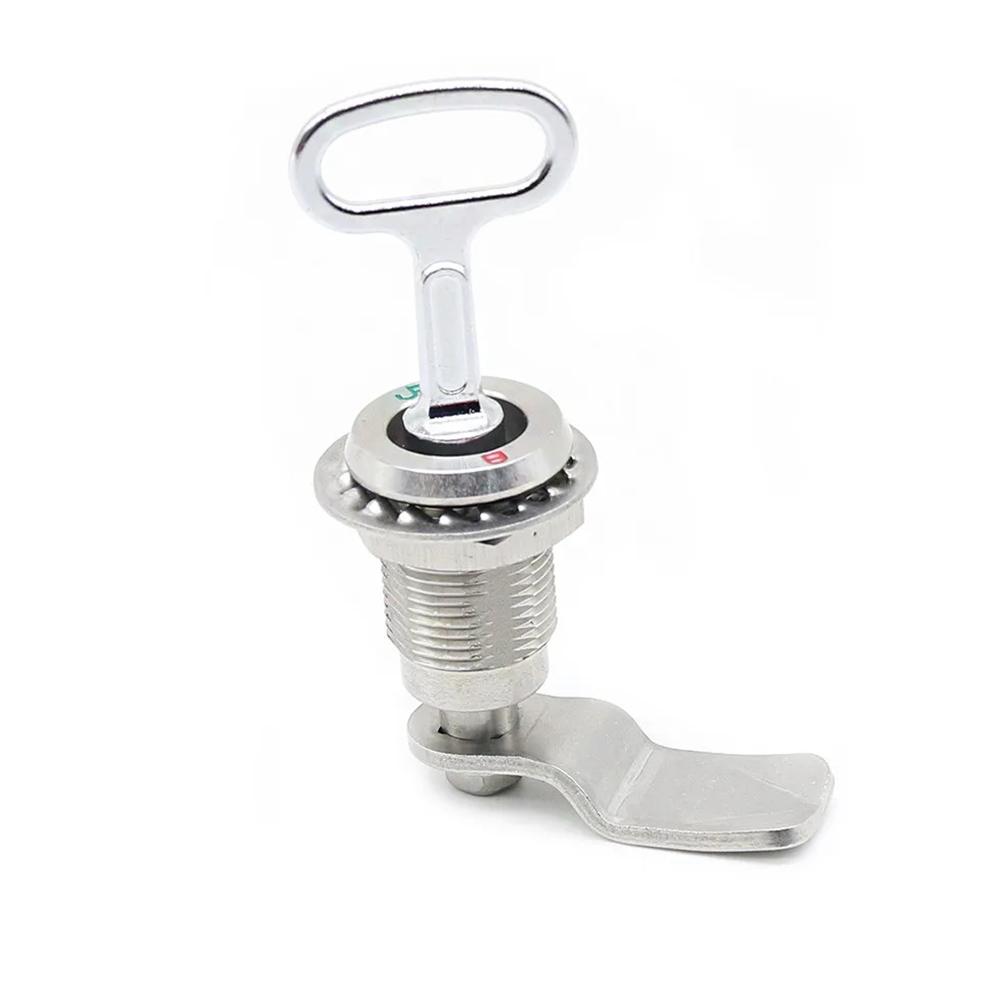 Electrical Distribution Box Lock Stainless Steel Telescopic Tension Cam Lock for Cabinet Doors with Key Silver Finish
