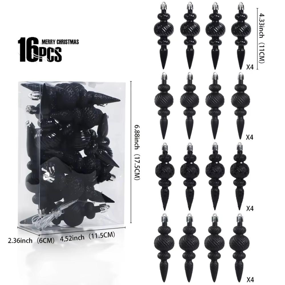 16Pcs 16Pcs/Box Christmas Hanging Balls with Hanging Rope Xmas Tree Party Decorations Holiday