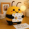 Hand Knitted Positive Energy Bee Plush Decor Keychains Home Decorations Mini Figurine Gift For Car Or Bag