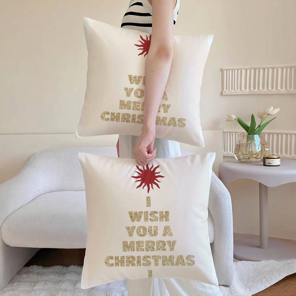 Christmas Apple Pillow Case Sofa and Living Room Decorative Cushion Covers Dust-proof and Mite-proof Invisible Zipper